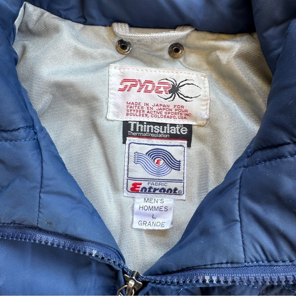 Vtg SPYDER Thinsulate Entrant Mens 80s Retro Winter Jacket L with Packable Hood - Picture 2 of 16